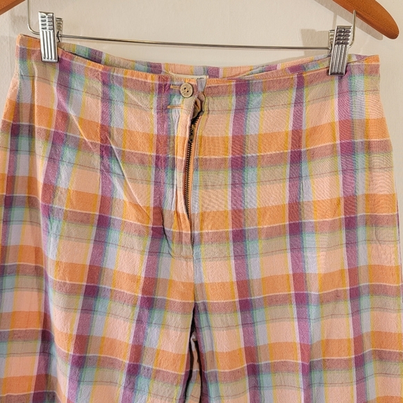 Billabong The Salty Blonde Break Point Pants Sz 30 Orange Gingham Resortwear - Picture 5 of 12
